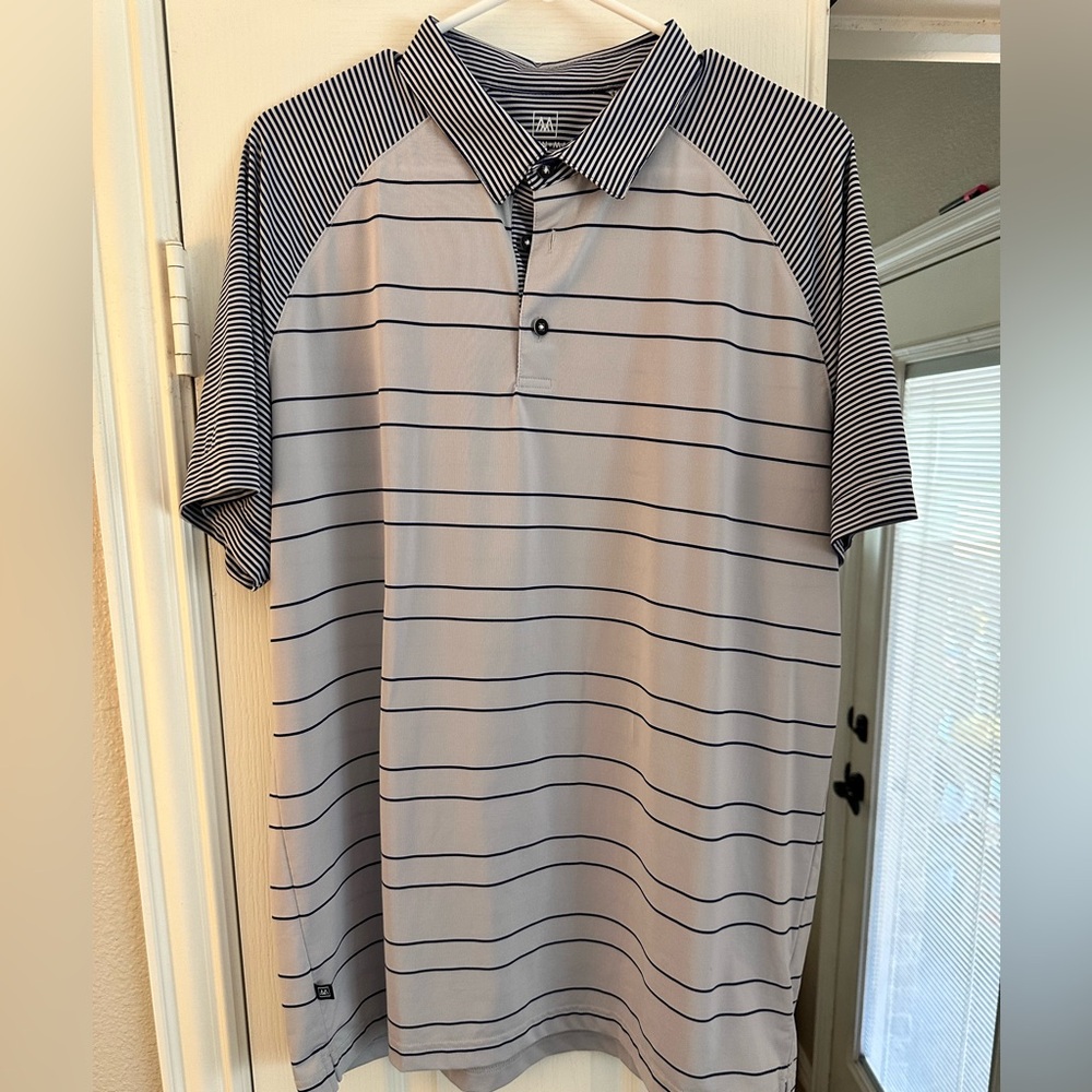 Mizzen+Main Black and Gray Performance Polo Shirt